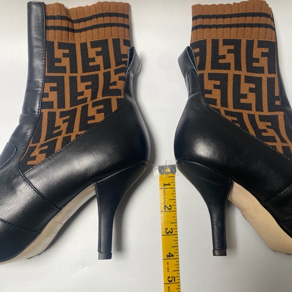 Fendi Black Pointed-Toe Sock Ankle Booties - Picture 12 of 12